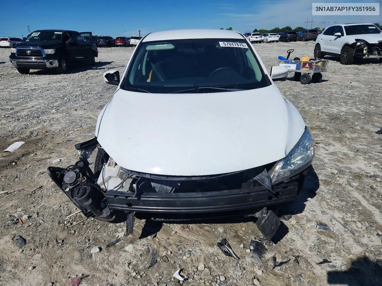 2015 Nissan Sentra S VIN: 3N1AB7AP1FY351956 Lot: 57047876