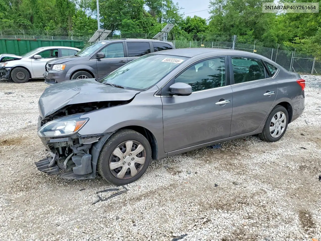 2016 Nissan Sentra S VIN: 3N1AB7AP4GY261654 Lot: 58833346