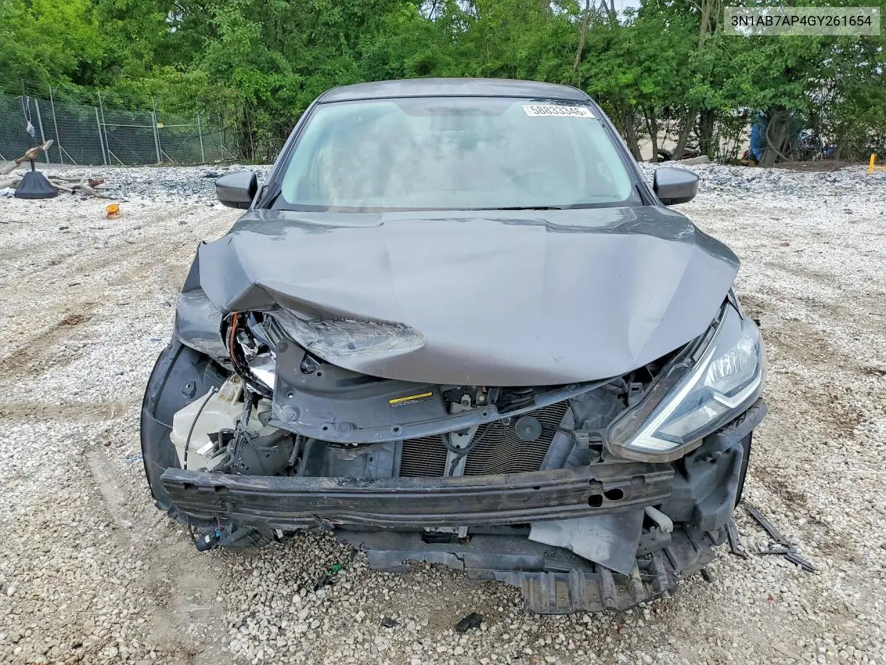 2016 Nissan Sentra S VIN: 3N1AB7AP4GY261654 Lot: 58833346