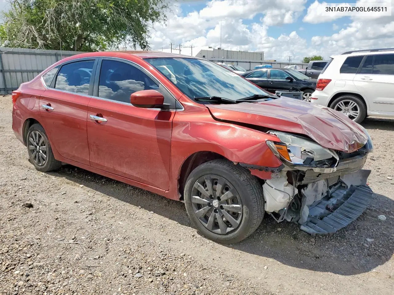 3N1AB7AP0GL645511 2016 Nissan Sentra S