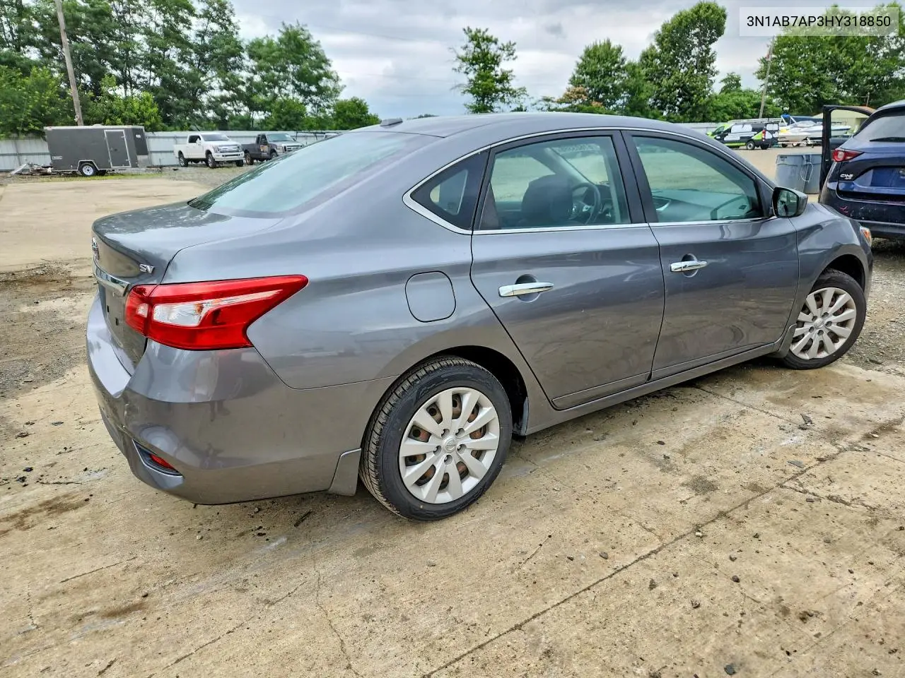 2017 Nissan Sentra Sv VIN: 3N1AB7AP3HY318850 Lot: 61623386