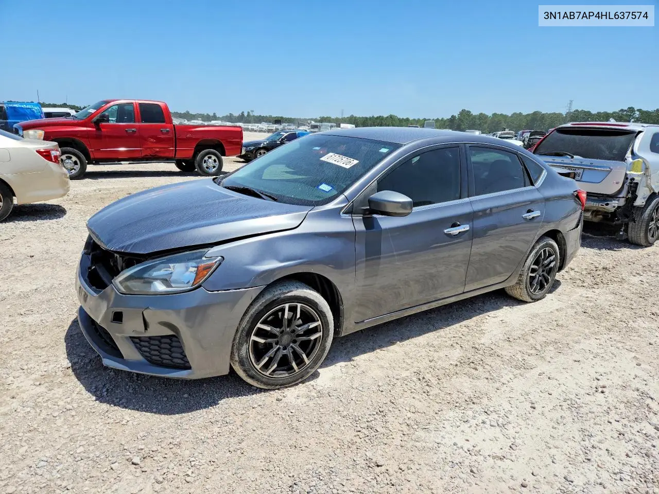 2017 Nissan Sentra Sv VIN: 3N1AB7AP4HL637574 Lot: 61725706