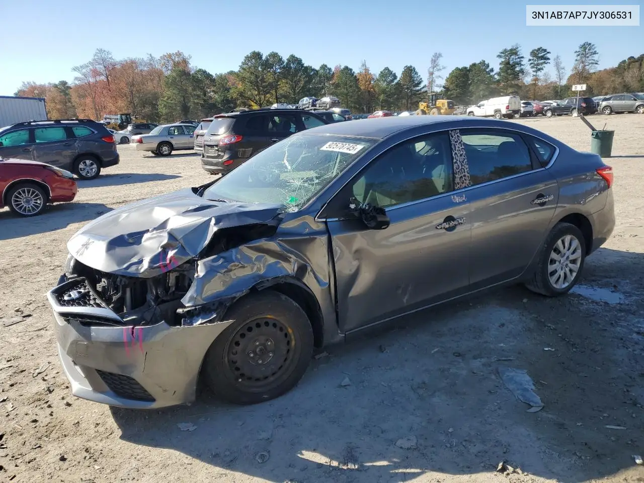 3N1AB7AP7JY306531 2018 Nissan Sentra S