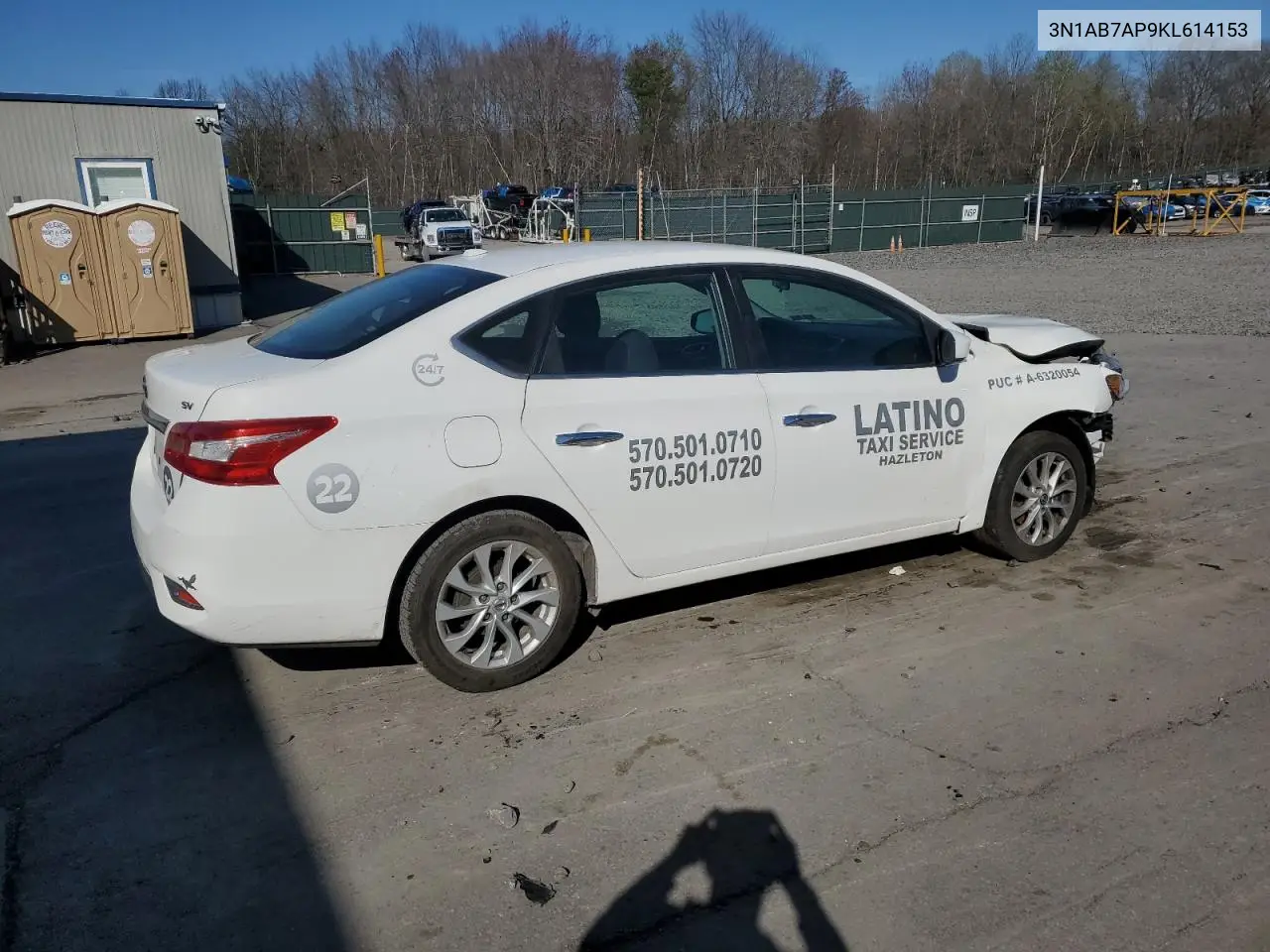 2019 Nissan Sentra S VIN: 3N1AB7AP9KL614153 Lot: 53688885