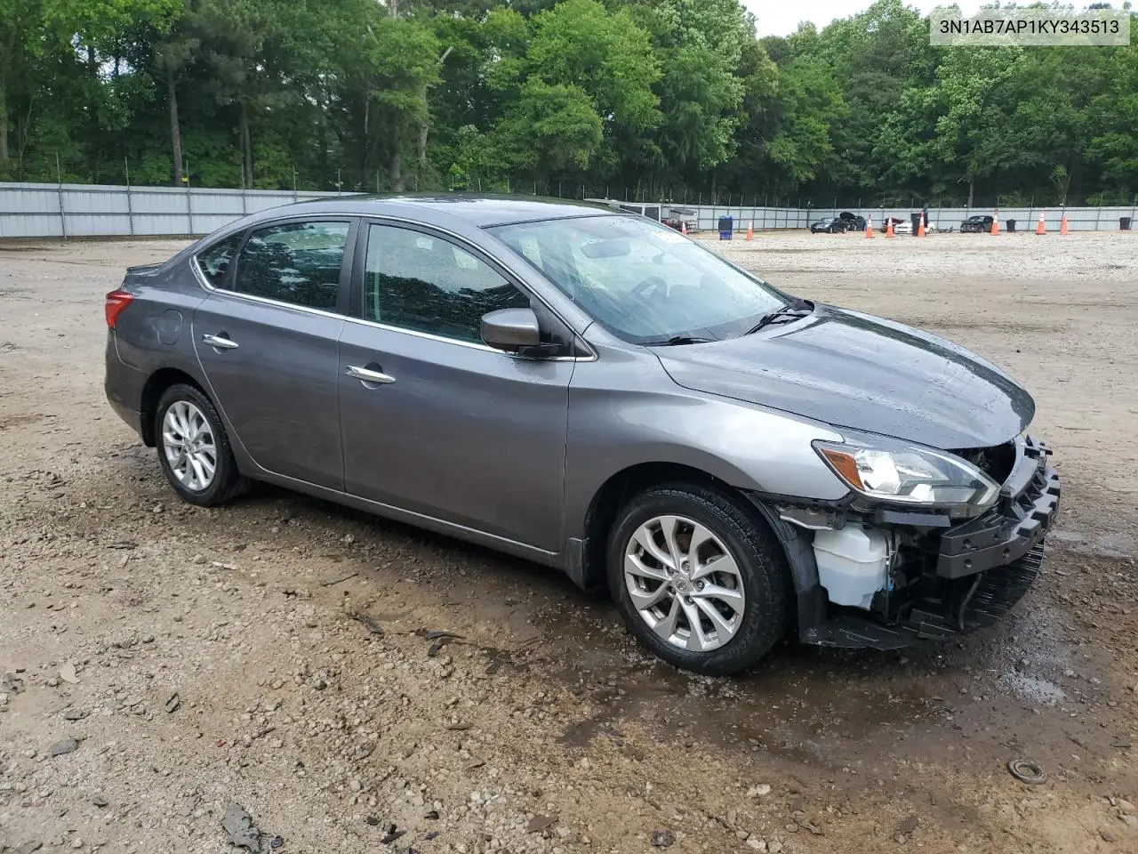 3N1AB7AP1KY343513 2019 Nissan Sentra S