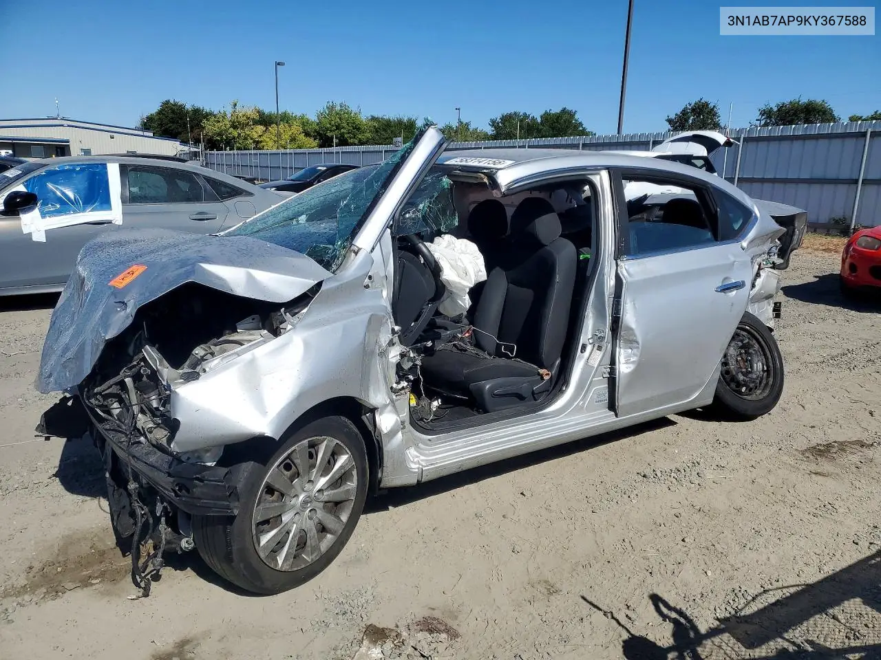 2019 Nissan Sentra S VIN: 3N1AB7AP9KY367588 Lot: 58314156