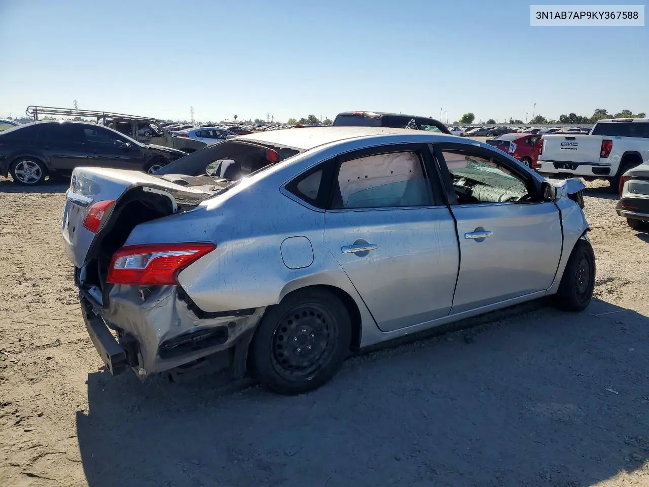 2019 Nissan Sentra S VIN: 3N1AB7AP9KY367588 Lot: 58314156