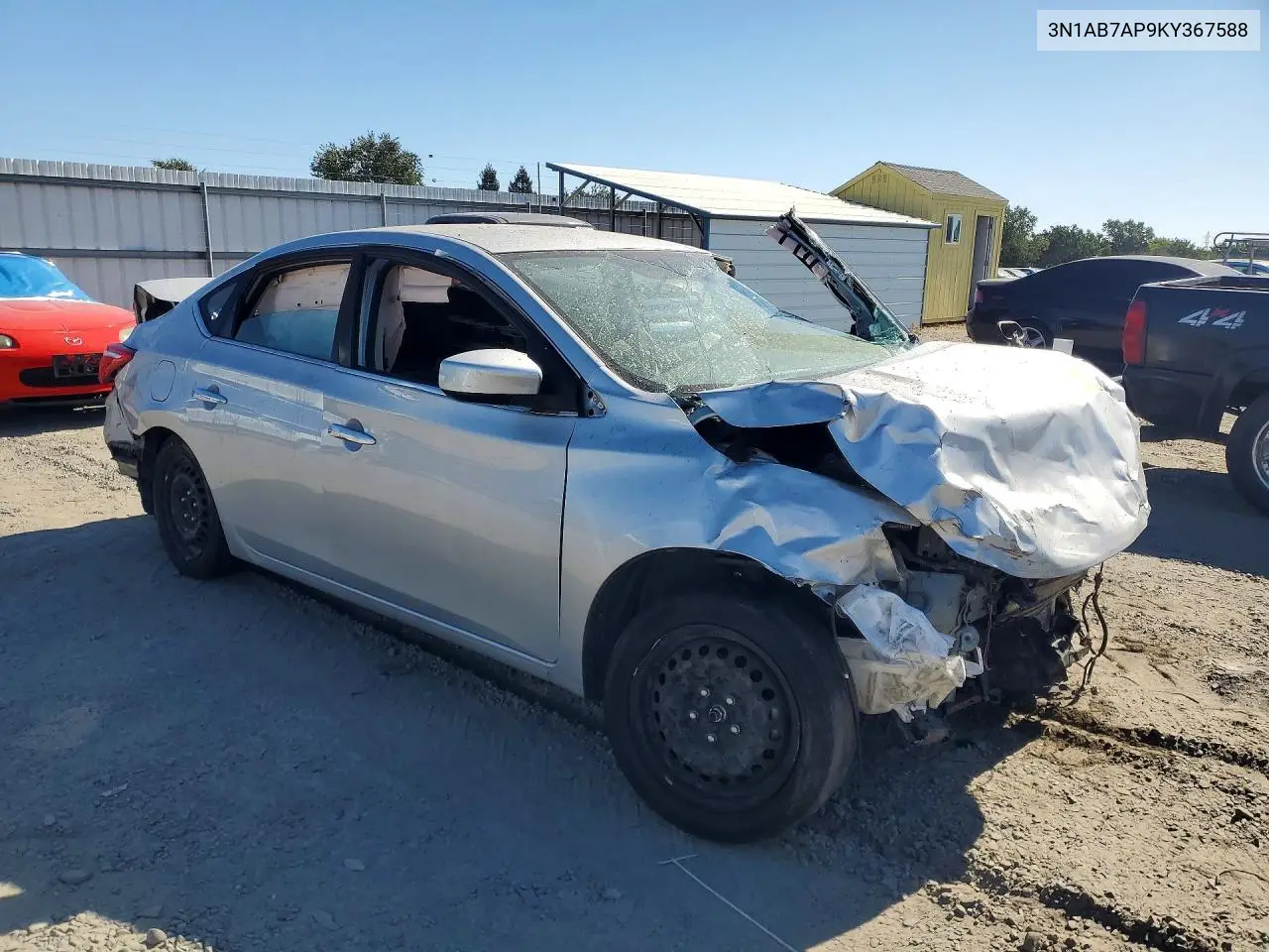 2019 Nissan Sentra S VIN: 3N1AB7AP9KY367588 Lot: 58314156