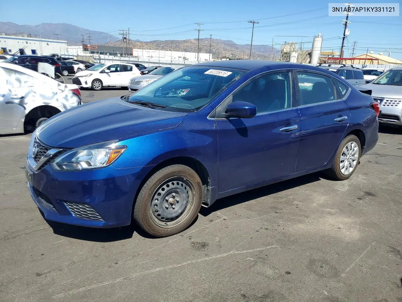 2019 Nissan Sentra S VIN: 3N1AB7AP1KY331121 Lot: 60208616
