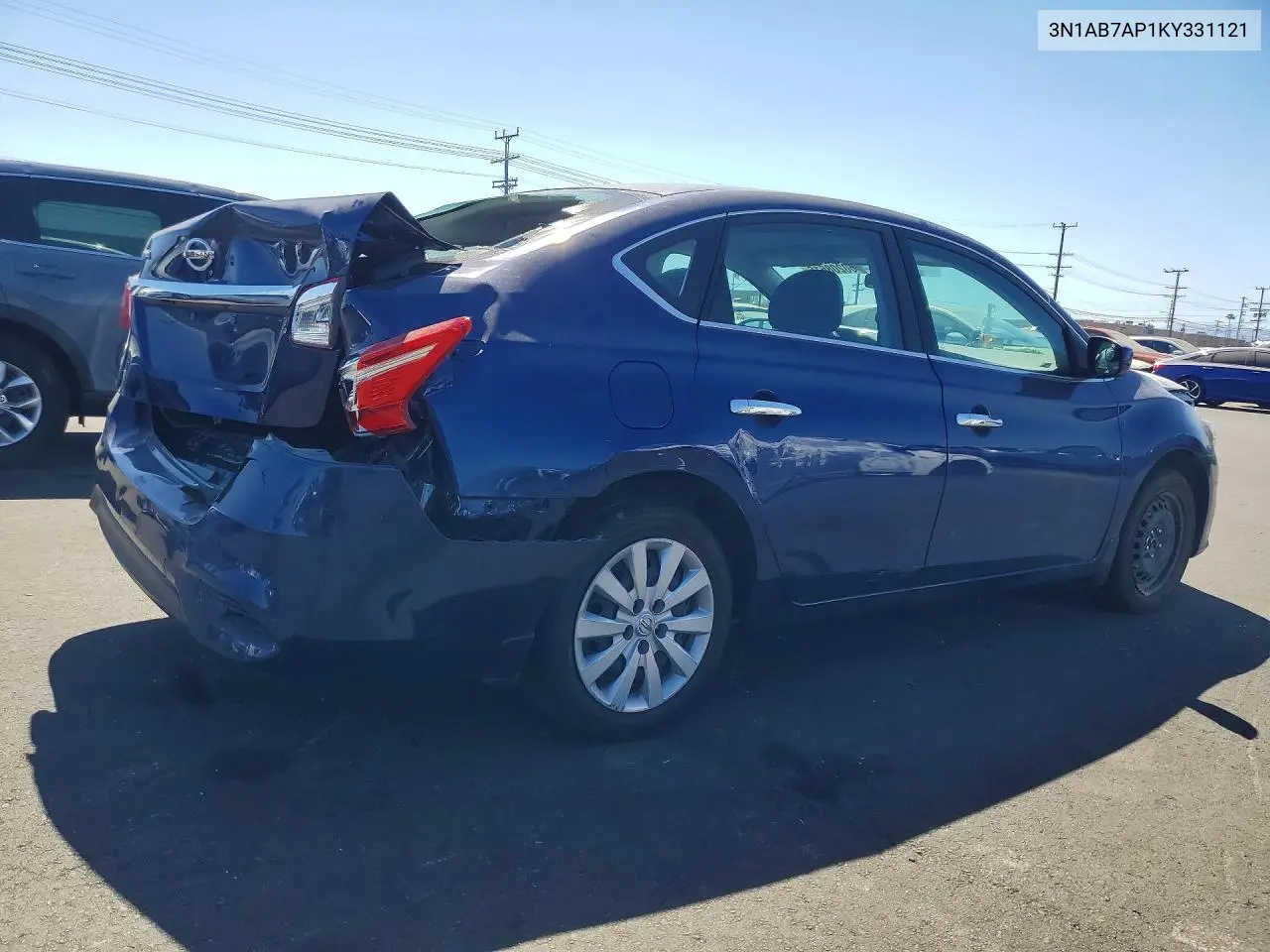 2019 Nissan Sentra S VIN: 3N1AB7AP1KY331121 Lot: 60208616