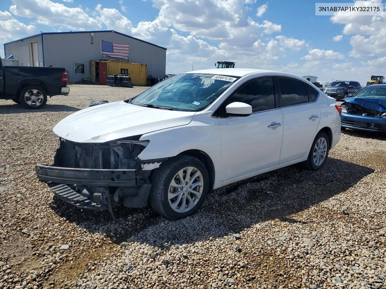 2019 Nissan Sentra Sv VIN: 3N1AB7AP1KY322175 Lot: 60997476