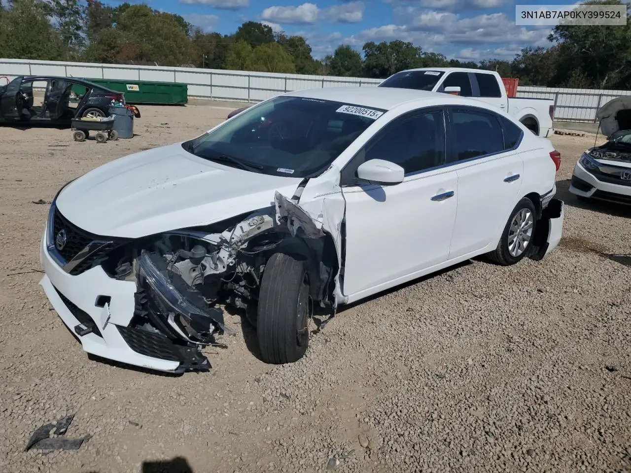 3N1AB7AP0KY399524 2019 Nissan Sentra S