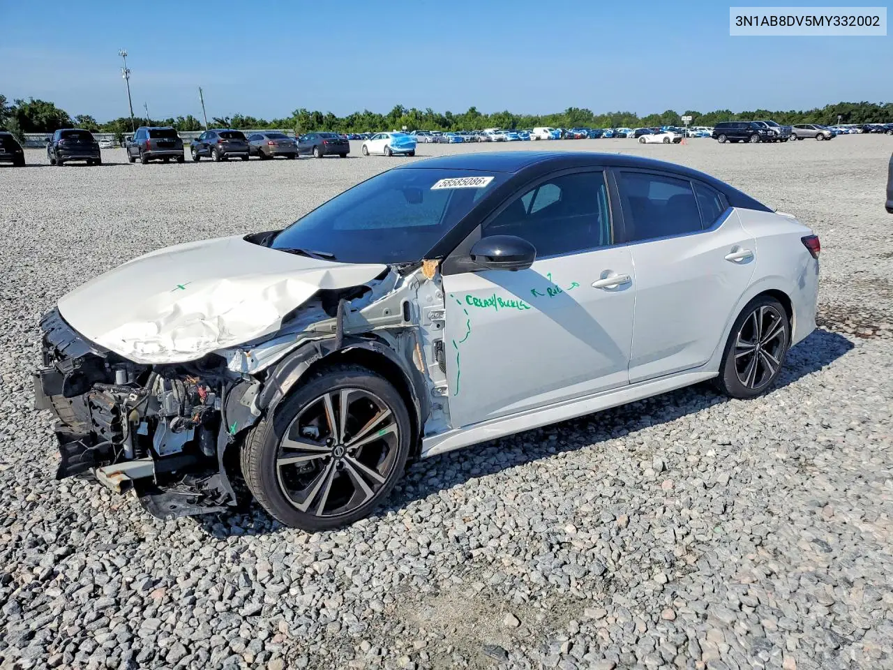 2021 Nissan Sentra Sr VIN: 3N1AB8DV5MY332002 Lot: 58585086