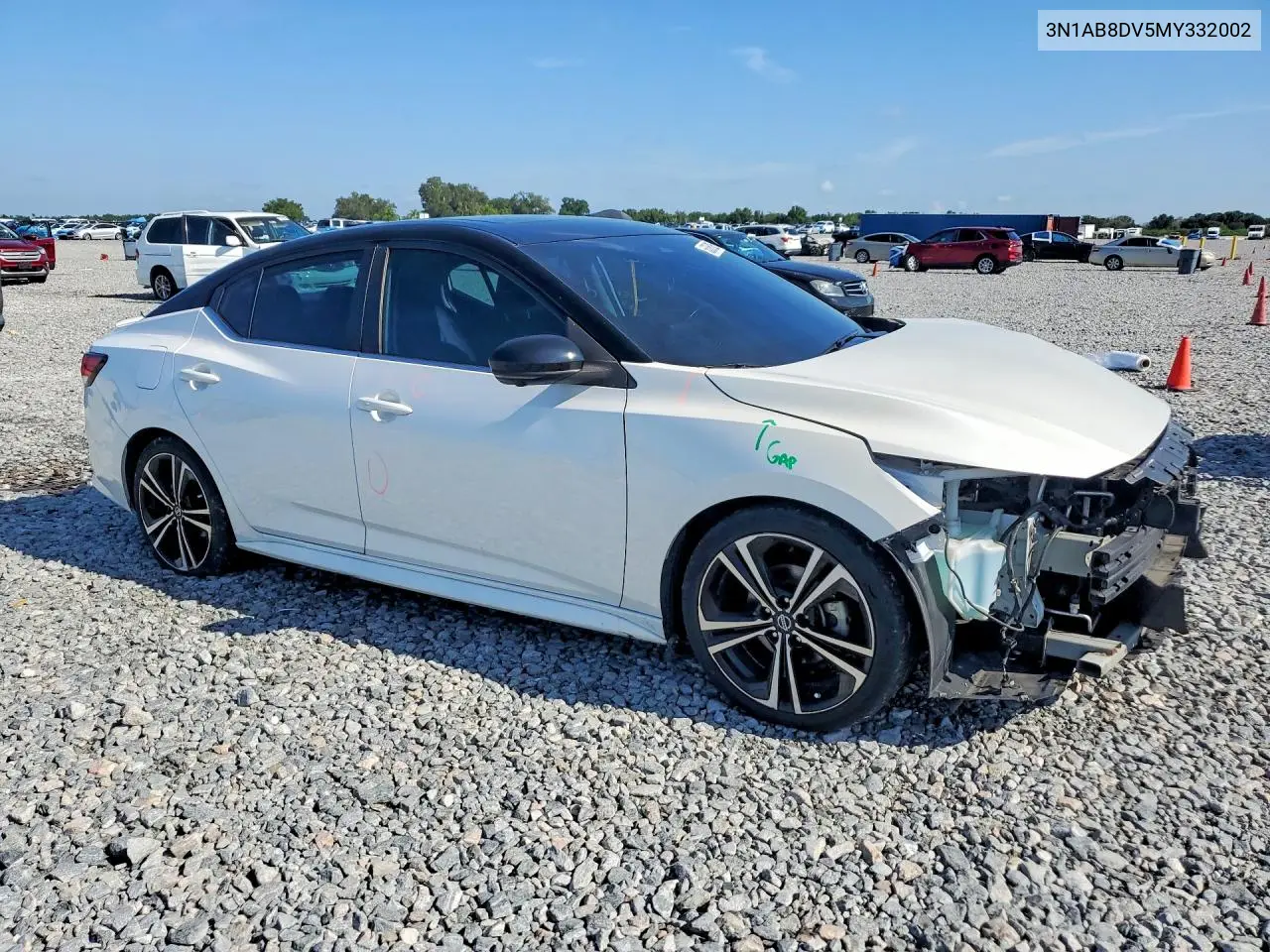2021 Nissan Sentra Sr VIN: 3N1AB8DV5MY332002 Lot: 58585086