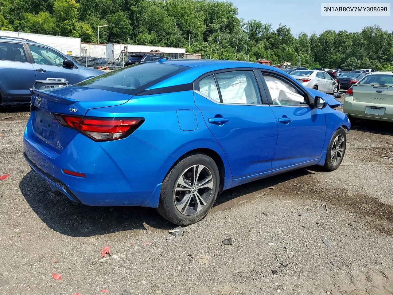 2021 Nissan Sentra Sv VIN: 3N1AB8CV7MY308690 Lot: 61561366