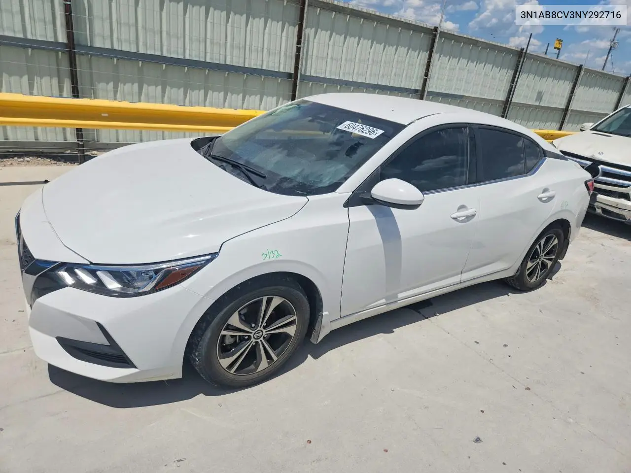 2022 Nissan Sentra Sv VIN: 3N1AB8CV3NY292716 Lot: 60476296