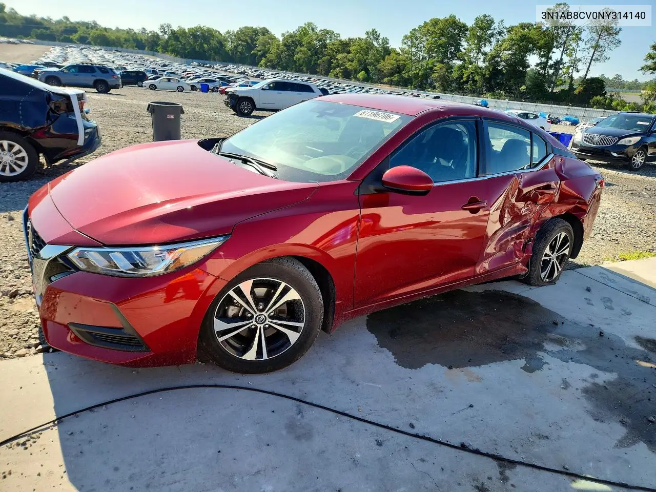 2022 Nissan Sentra Sv VIN: 3N1AB8CV0NY314140 Lot: 61196706