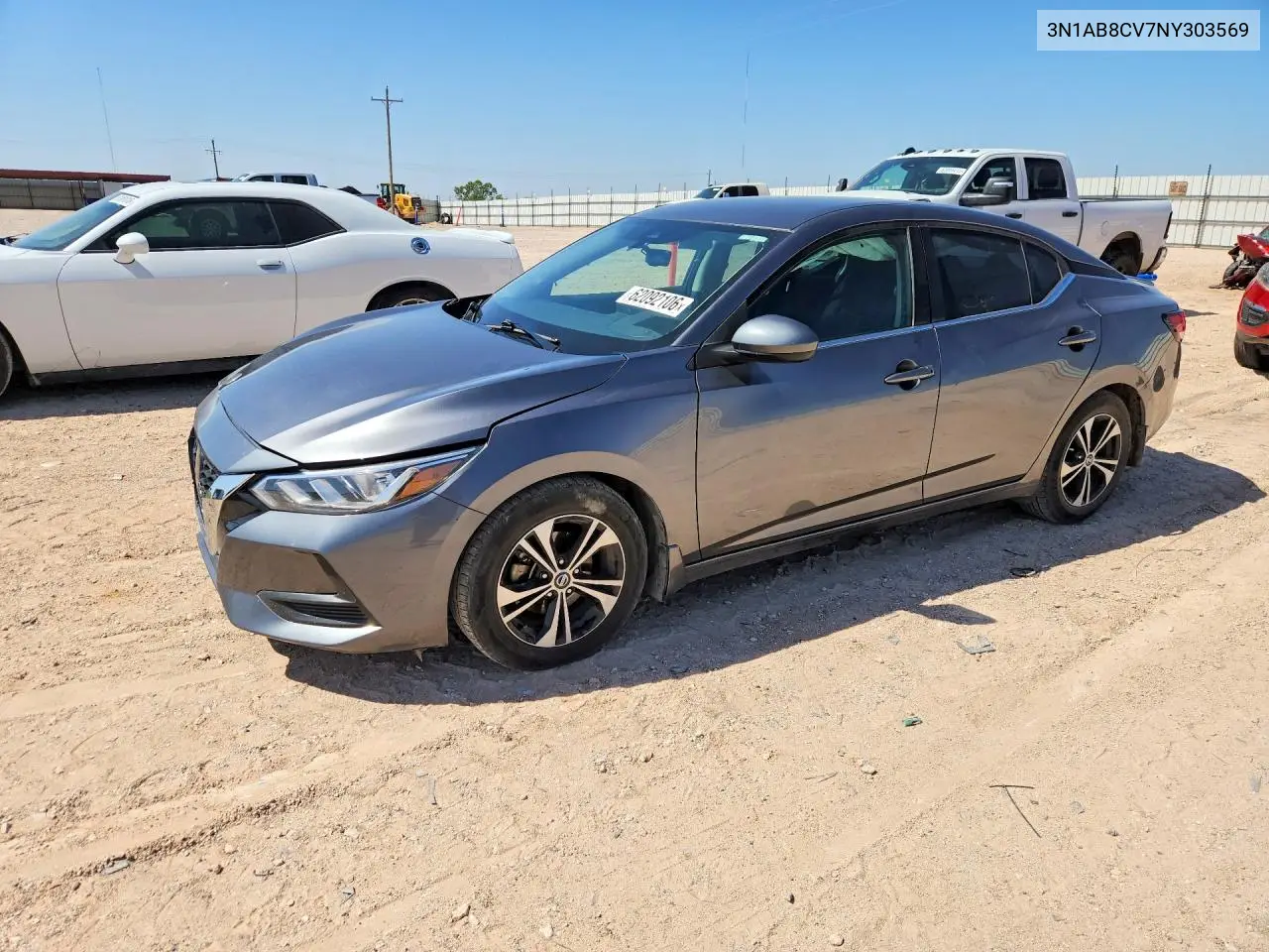 2022 Nissan Sentra Sv VIN: 3N1AB8CV7NY303569 Lot: 62092106