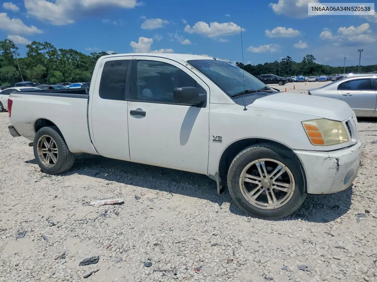 2004 Nissan Titan Xe/Se/Le VIN: 1N6AA06A34N520538 Lot: 59378786