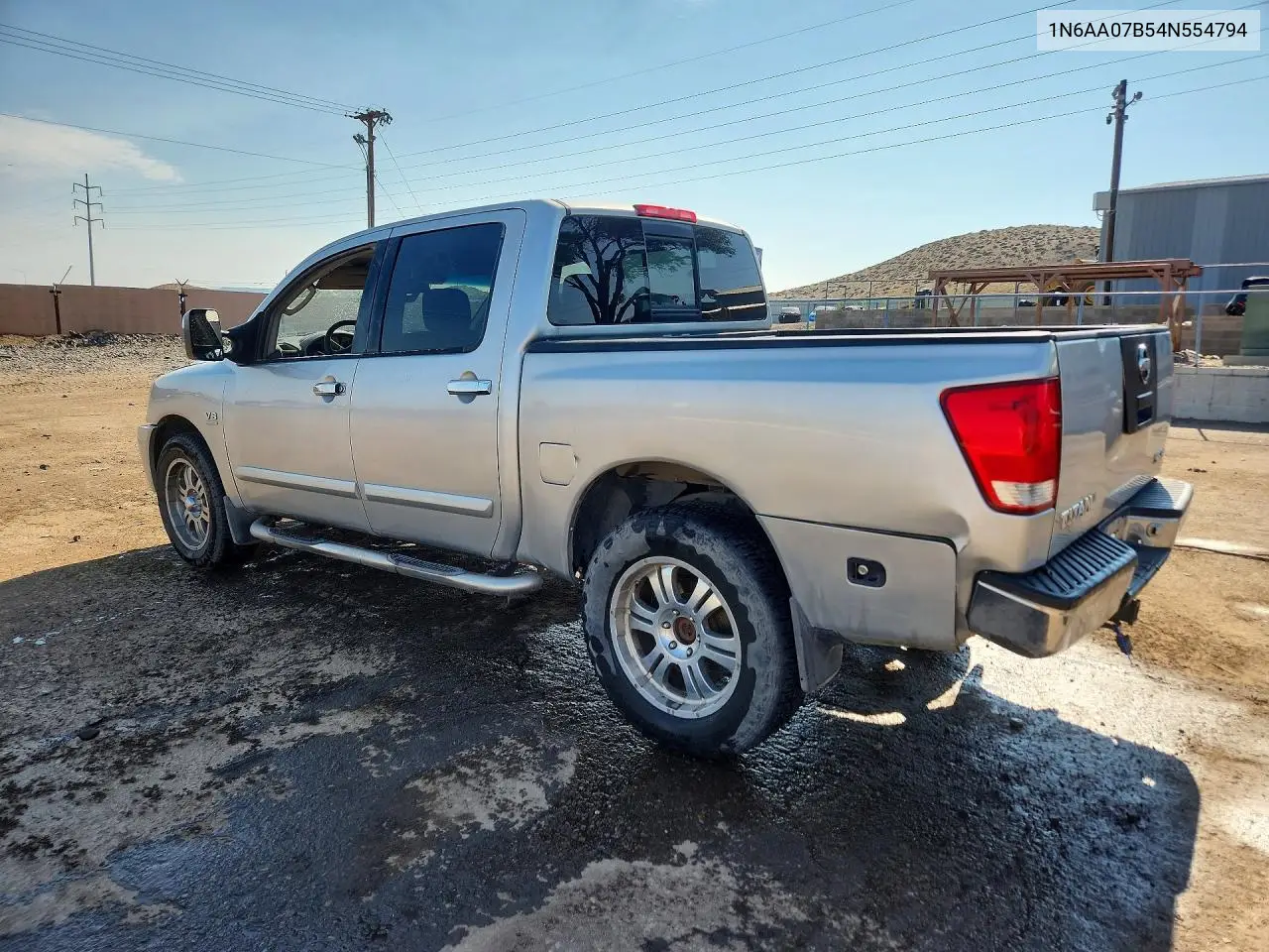 2004 Nissan Titan Xe/Se/Le VIN: 1N6AA07B54N554794 Lot: 60398786