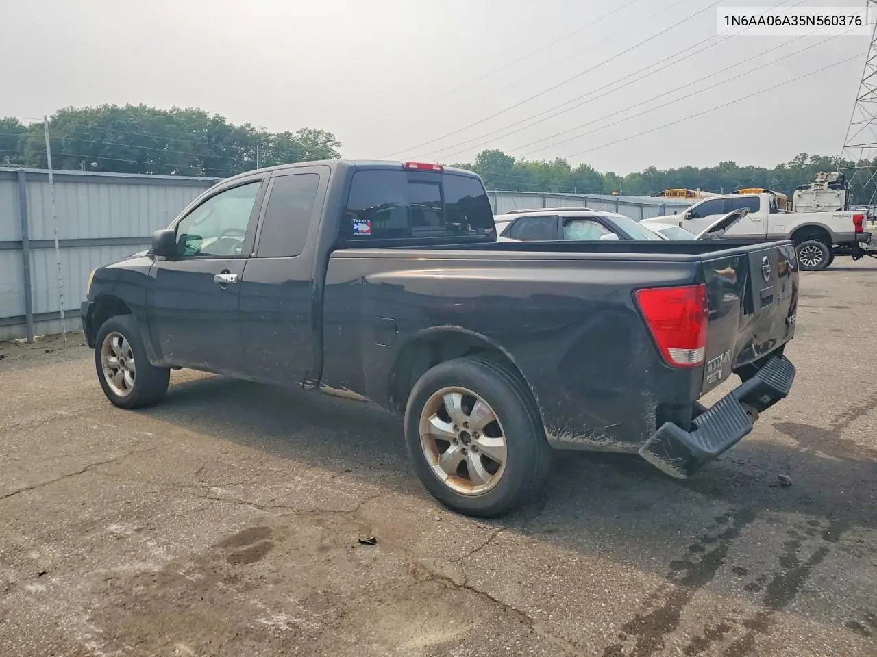 2005 Nissan Titan Xe VIN: 1N6AA06A35N560376 Lot: 61503266