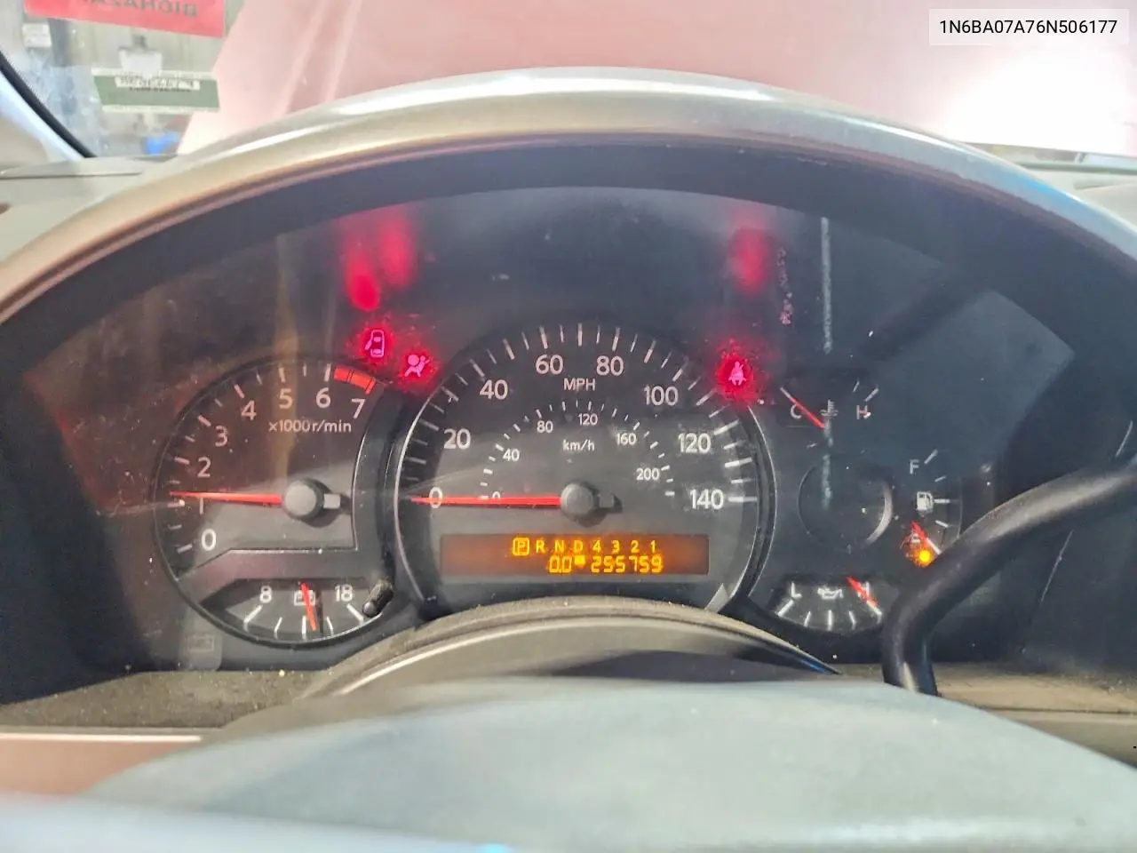 2006 Nissan Titan Xe Ffv VIN: 1N6BA07A76N506177 Lot: 59383016