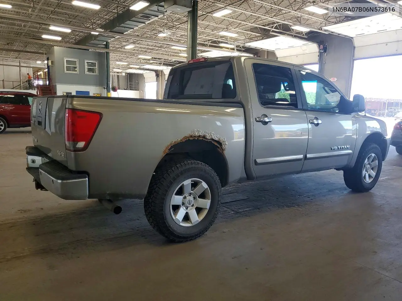 2006 Nissan Titan Xe Ffv VIN: 1N6BA07B06N573616 Lot: 59585626