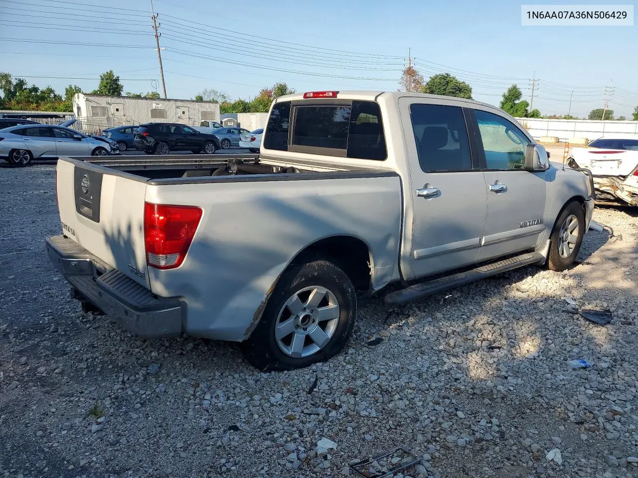 2006 Nissan Titan Xe/Se/Le VIN: 1N6AA07A36N506429 Lot: 61056106