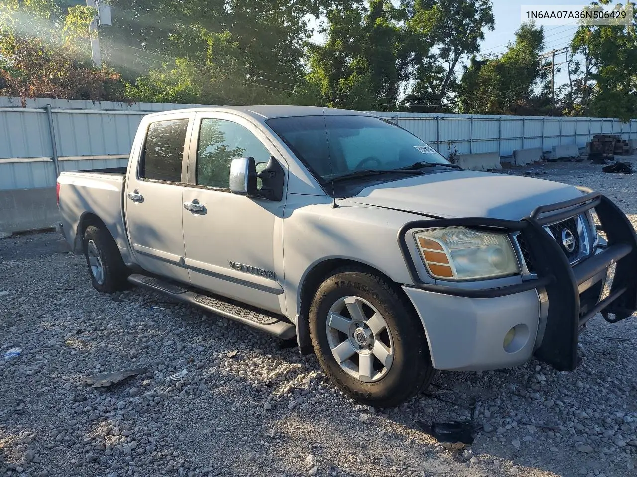 2006 Nissan Titan Xe/Se/Le VIN: 1N6AA07A36N506429 Lot: 61056106