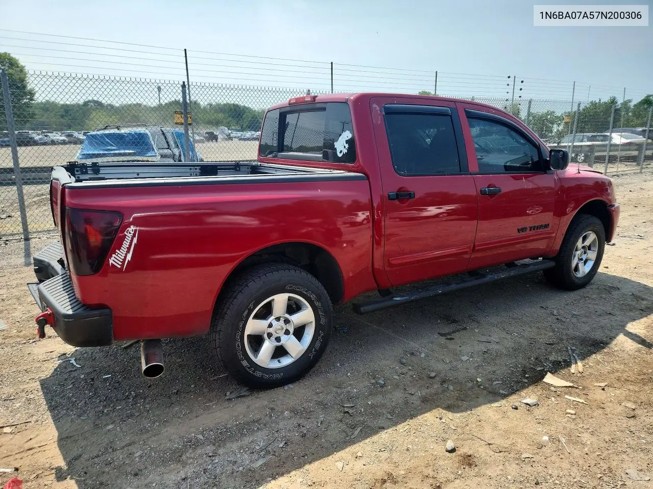 2007 Nissan Titan Xe Ffv VIN: 1N6BA07A57N200306 Lot: 61308536