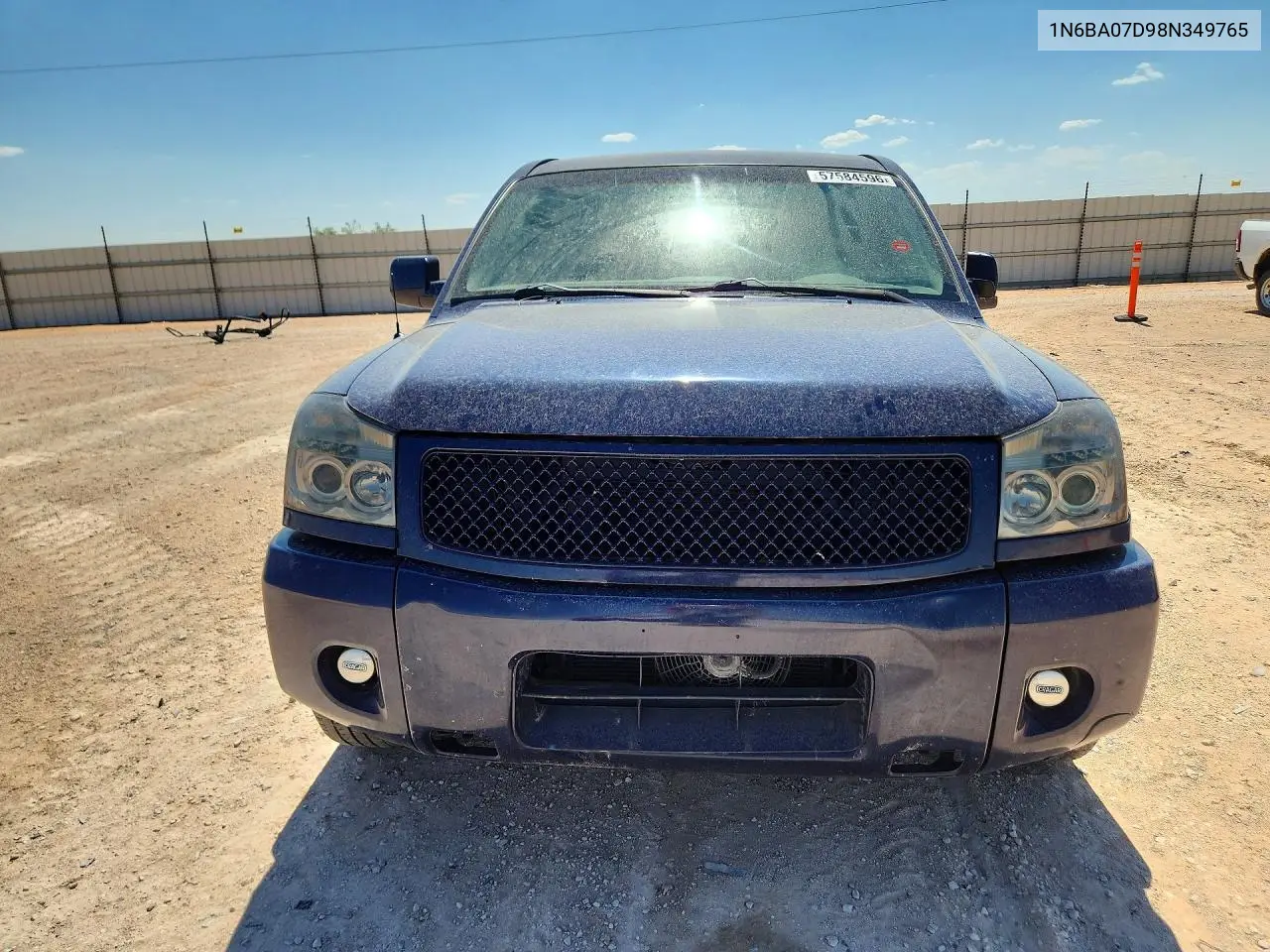 2008 Nissan Titan Xe Ffv VIN: 1N6BA07D98N349765 Lot: 57584596