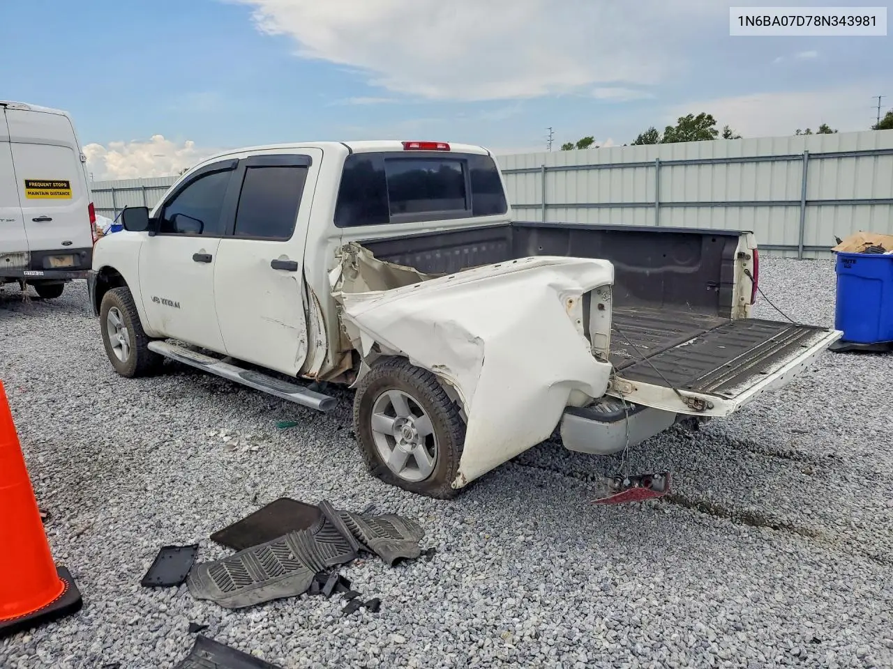 2008 Nissan Titan Xe Ffv VIN: 1N6BA07D78N343981 Lot: 59635296