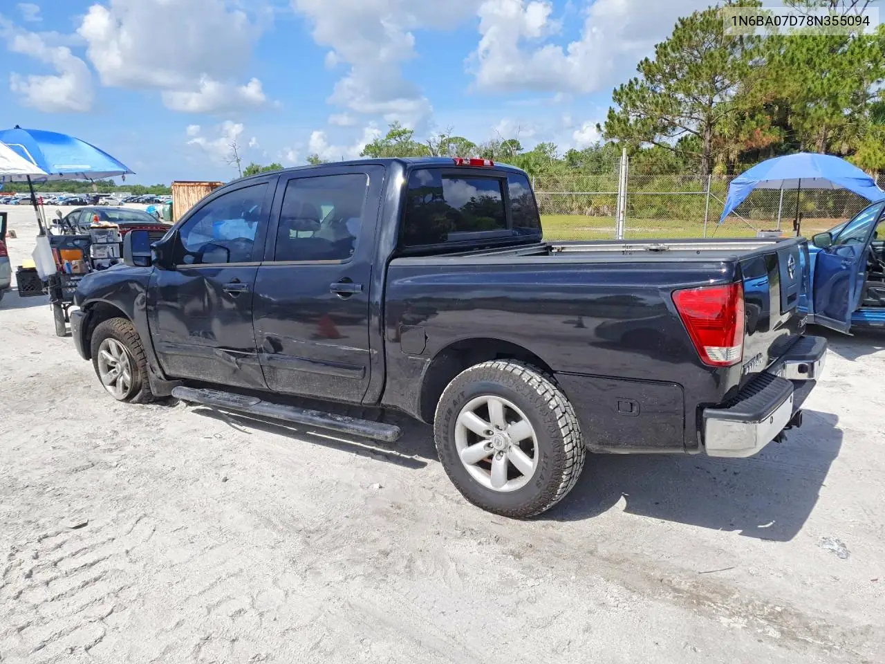 2008 Nissan Titan Xe VIN: 1N6BA07D78N355094 Lot: 61486086