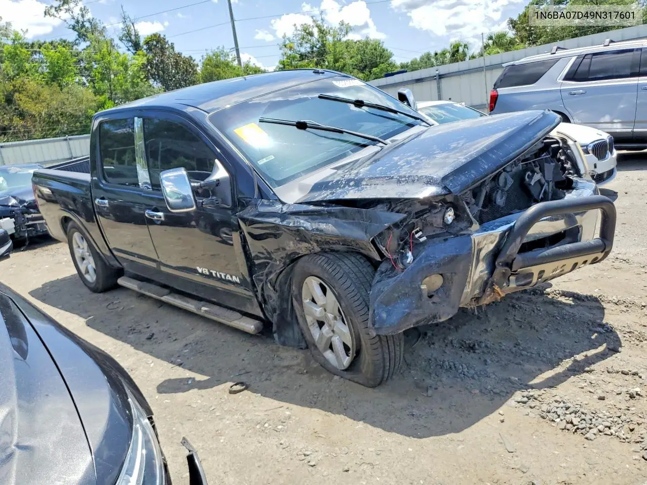 2009 Nissan Titan Xe Ffv VIN: 1N6BA07D49N317601 Lot: 60202236