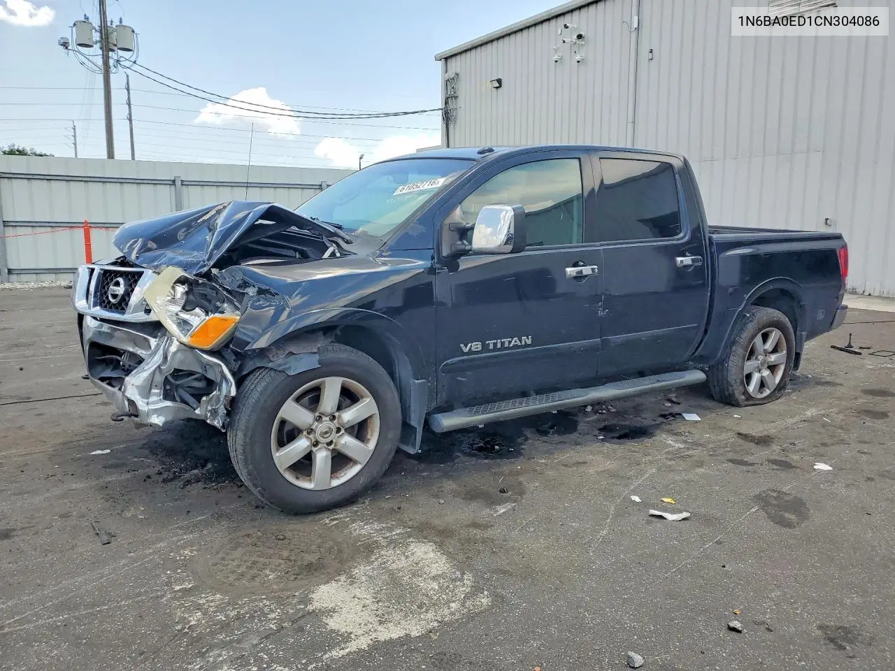 2012 Nissan Titan Sv VIN: 1N6BA0ED1CN304086 Lot: 61052716