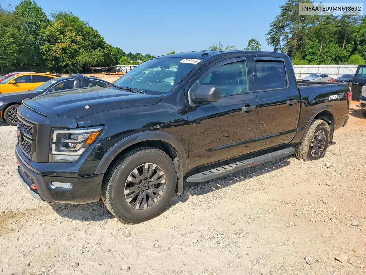 2021 Nissan Titan Pro-4X VIN: 1N6AA1ED9MN513692 Lot: 57192366