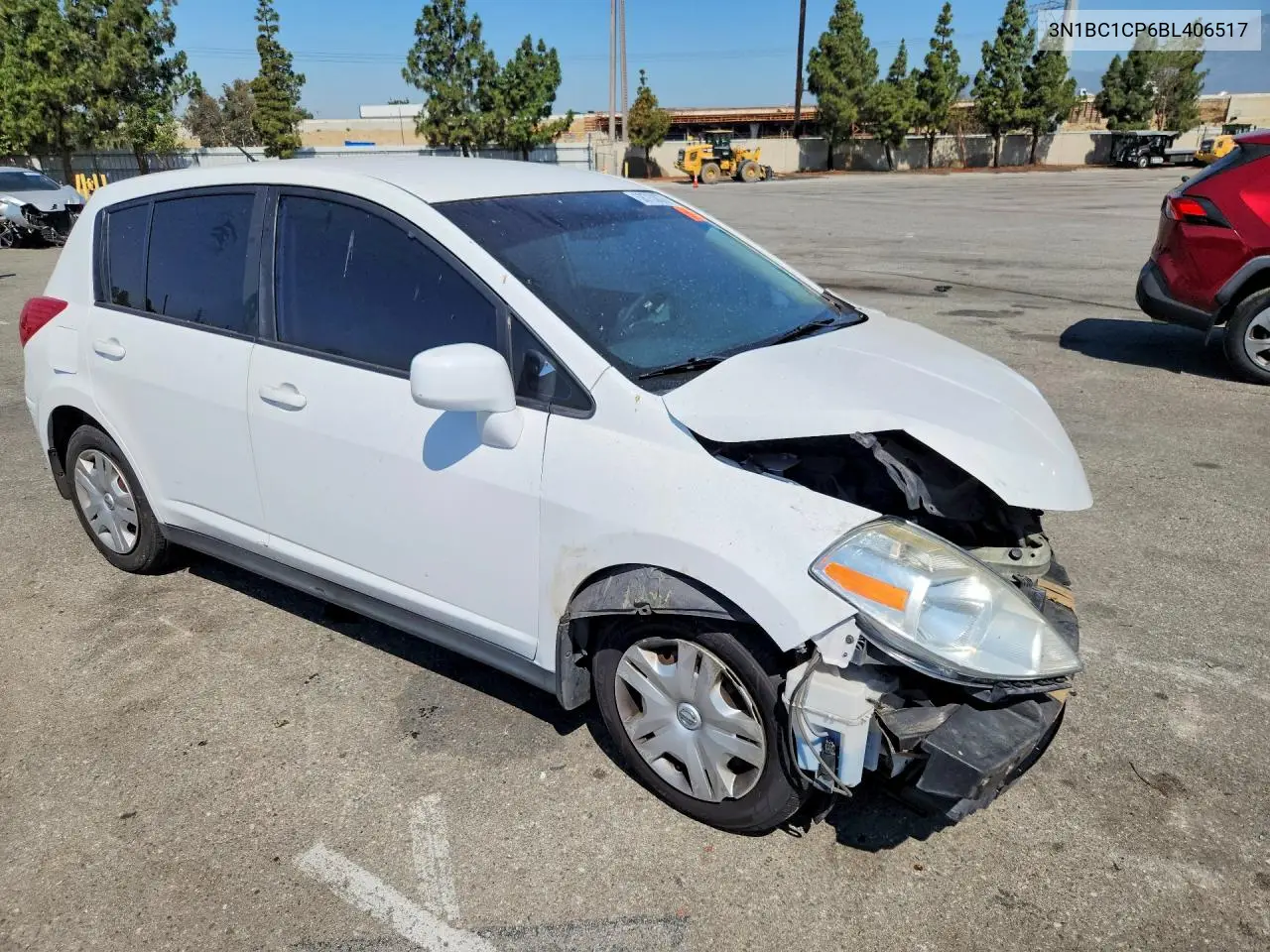 2011 Niss Versa VIN: 3N1BC1CP6BL406517 Lot: 58753076