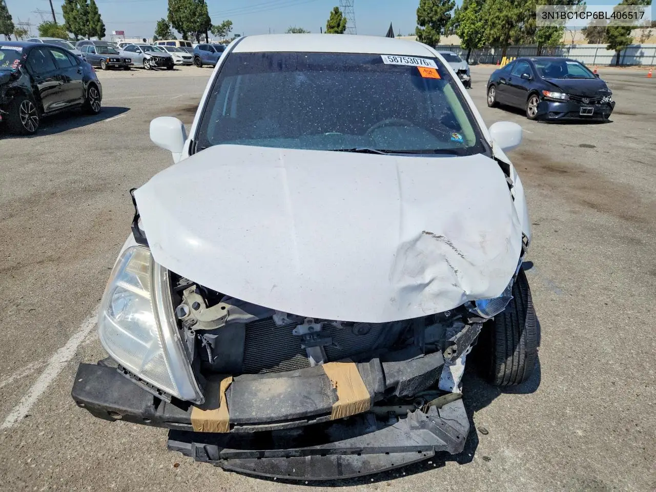 2011 Niss Versa VIN: 3N1BC1CP6BL406517 Lot: 58753076
