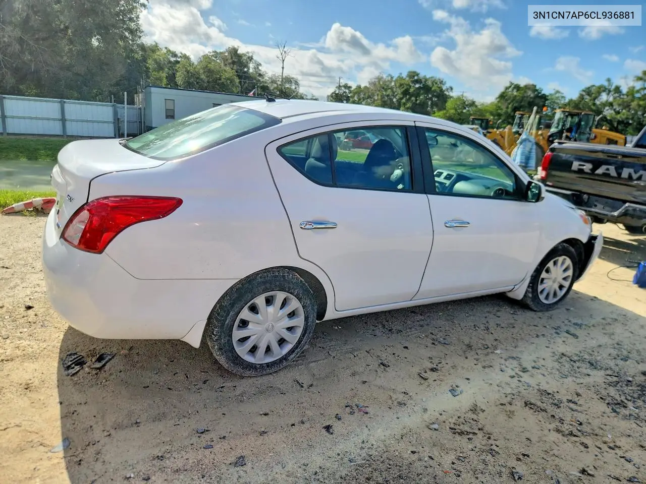 2012 Nissan Versa 1.6 S VIN: 3N1CN7AP6CL936881 Lot: 61298516