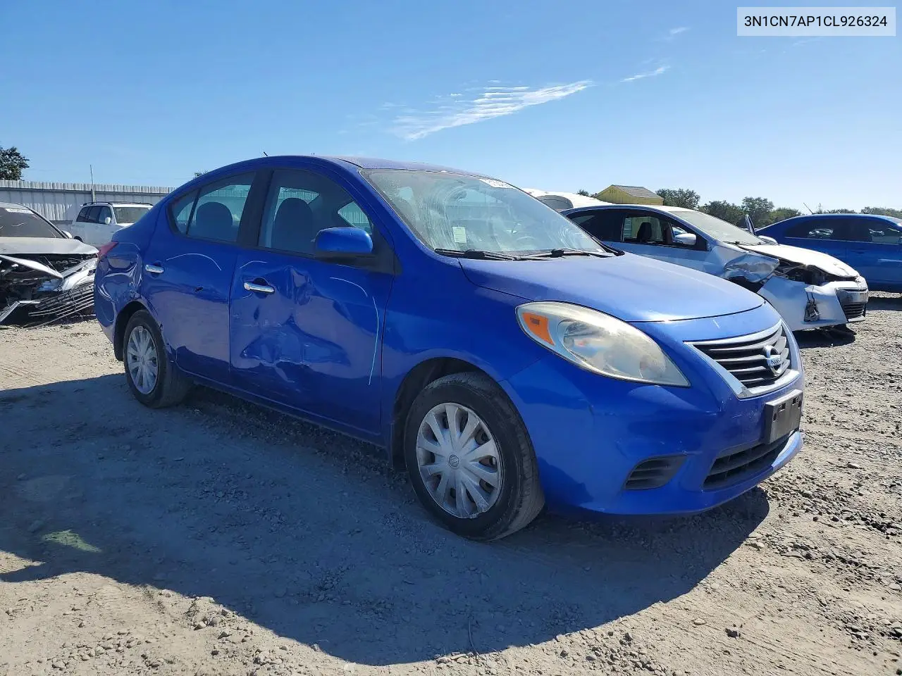 2012 Nissan Versa 1.6 S VIN: 3N1CN7AP1CL926324 Lot: 61604296