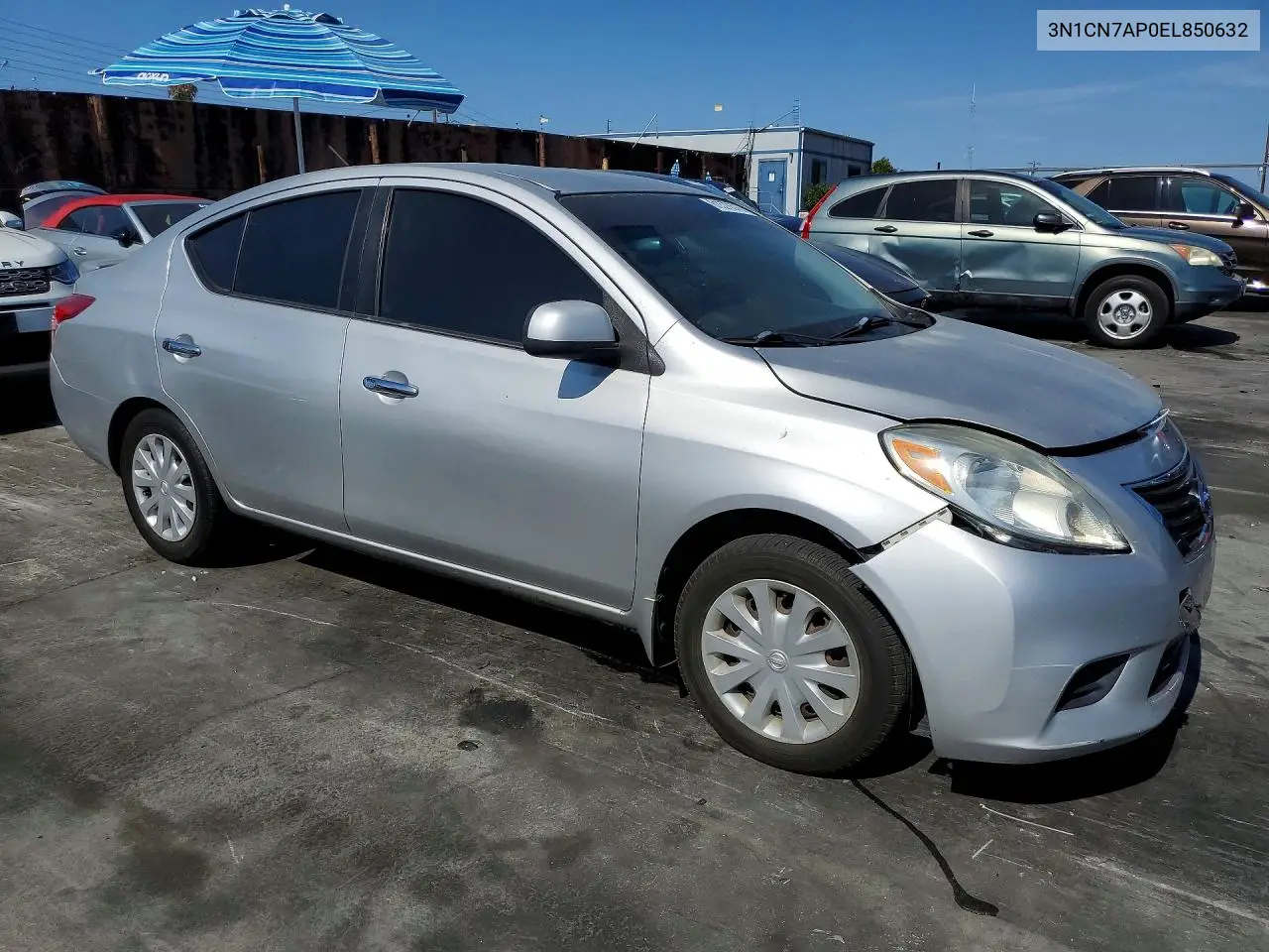 2014 Nissan Versa 1.6 S VIN: 3N1CN7AP0EL850632 Lot: 61578576