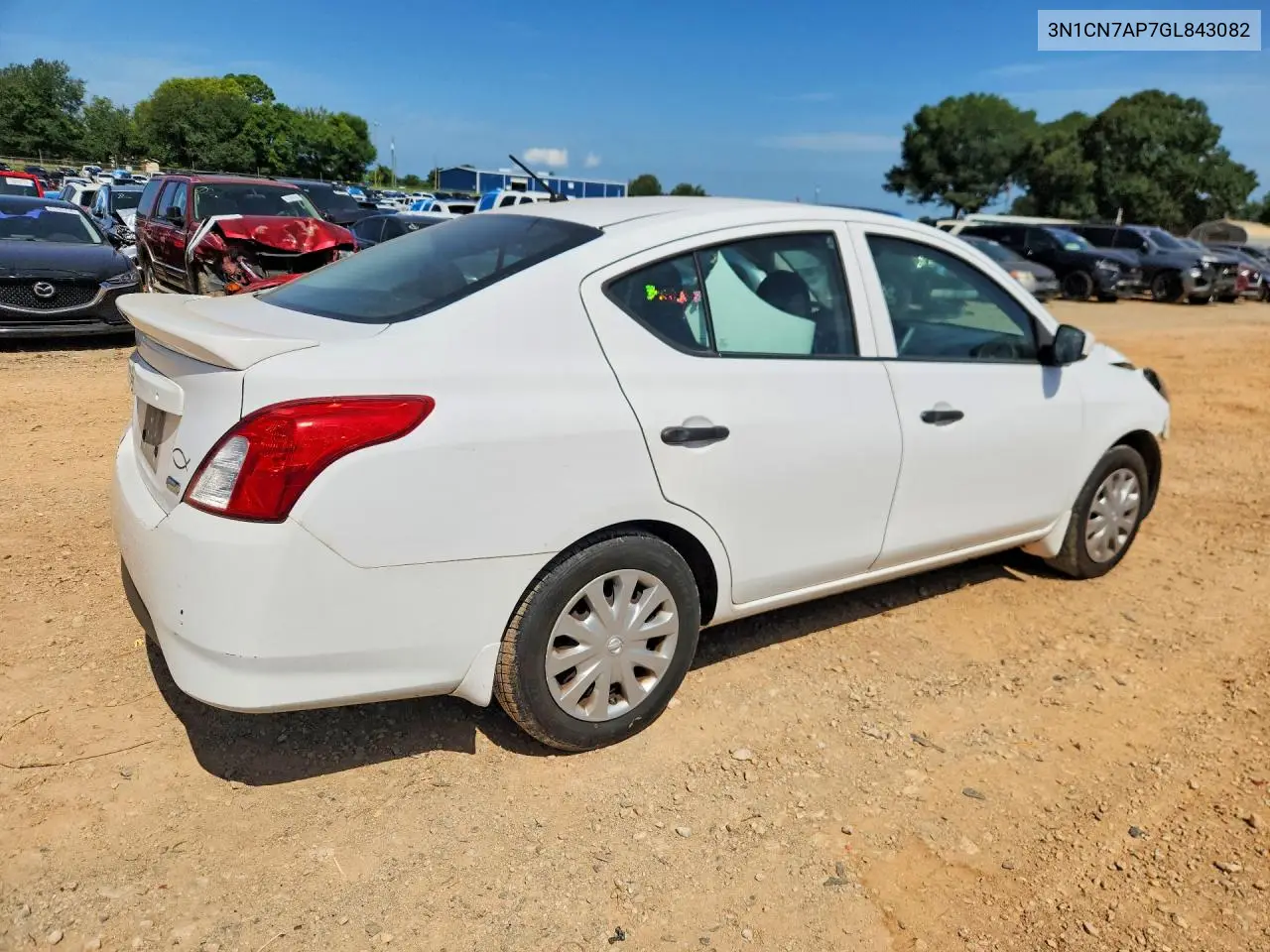 2016 Nissan Versa 1.6 S Plus VIN: 3N1CN7AP7GL843082 Lot: 62035716