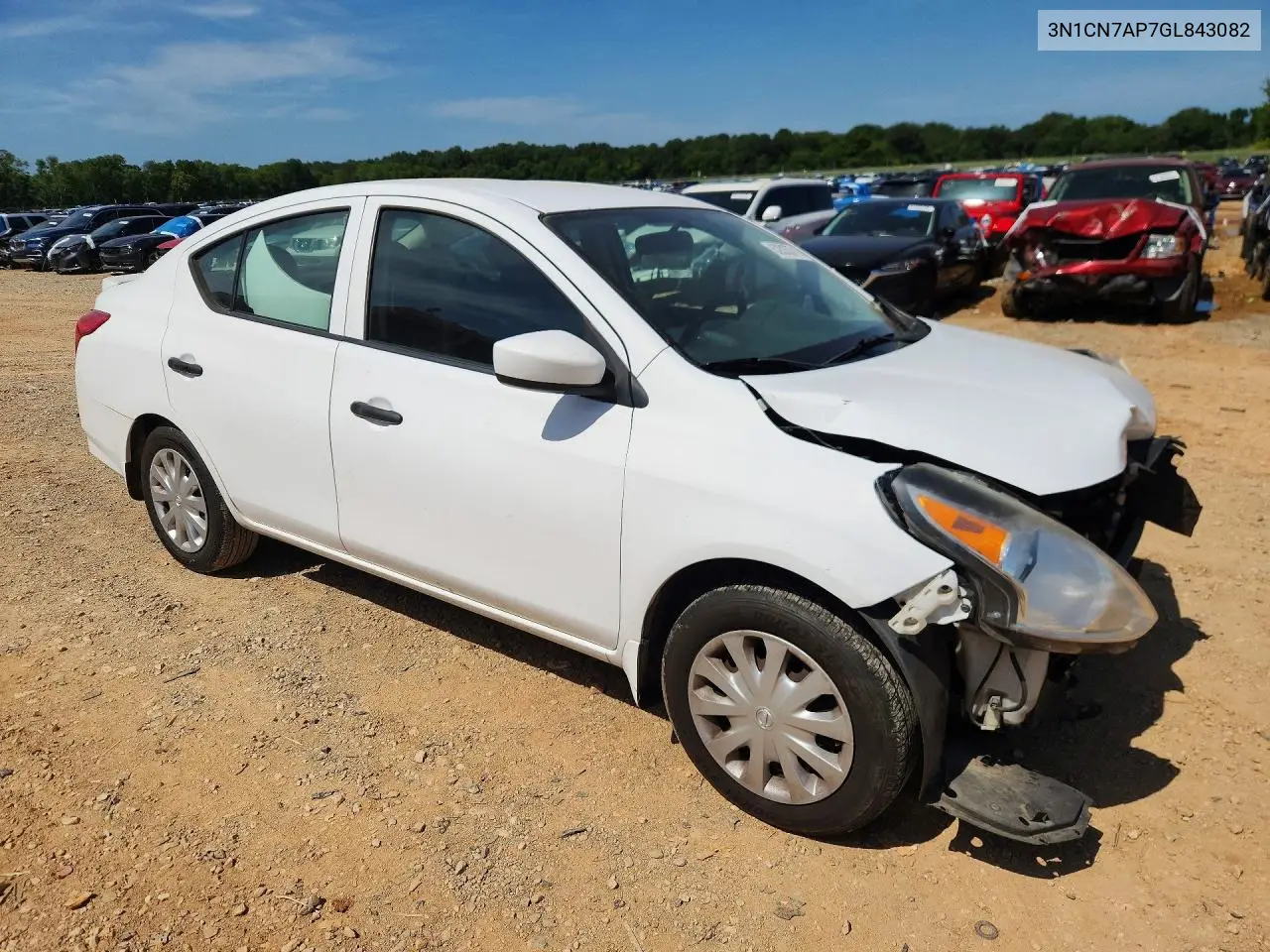 2016 Nissan Versa 1.6 S Plus VIN: 3N1CN7AP7GL843082 Lot: 62035716