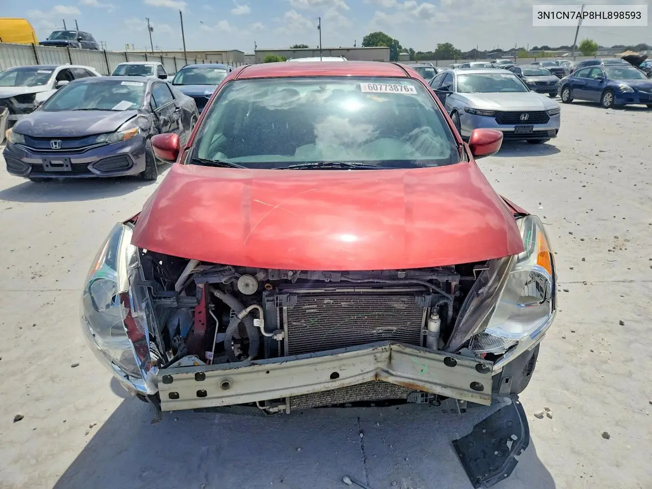 2017 Nissan Versa 1.6 Sv VIN: 3N1CN7AP8HL898593 Lot: 60773876