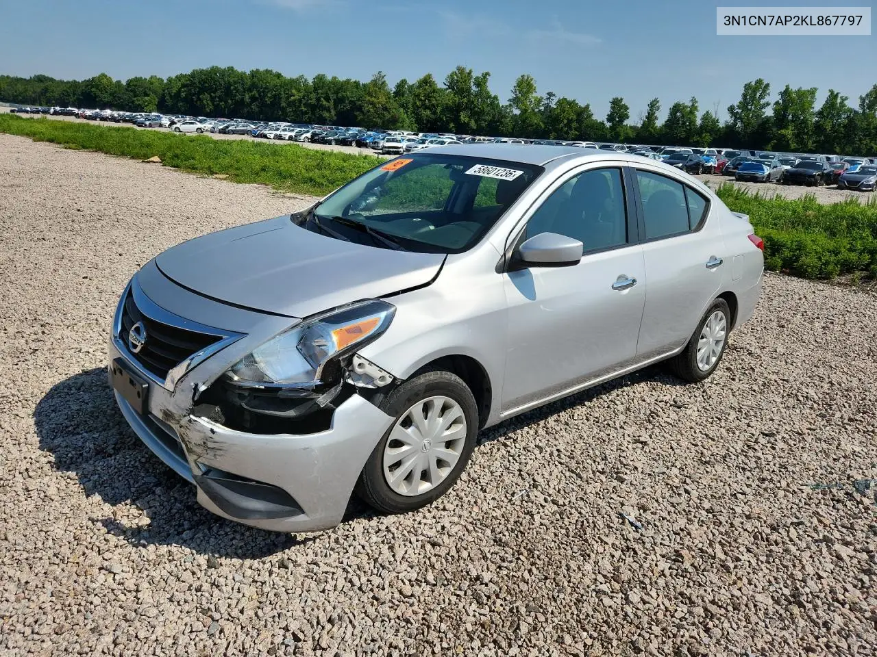2019 Nissan Versa Sv VIN: 3N1CN7AP2KL867797 Lot: 58601236