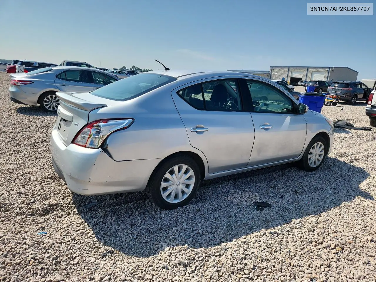 2019 Nissan Versa Sv VIN: 3N1CN7AP2KL867797 Lot: 58601236