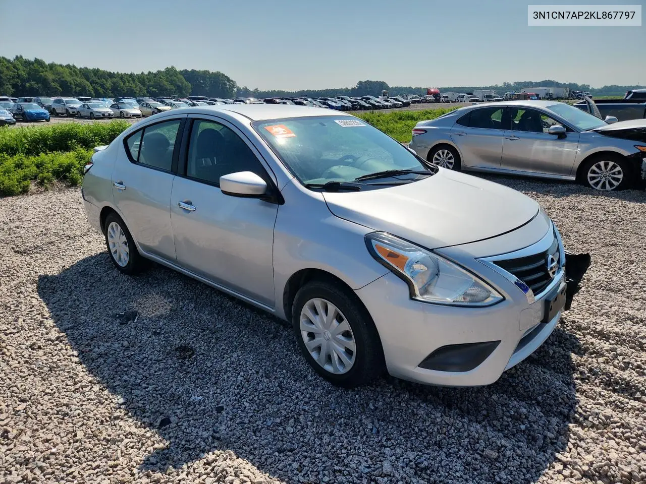 2019 Nissan Versa Sv VIN: 3N1CN7AP2KL867797 Lot: 58601236
