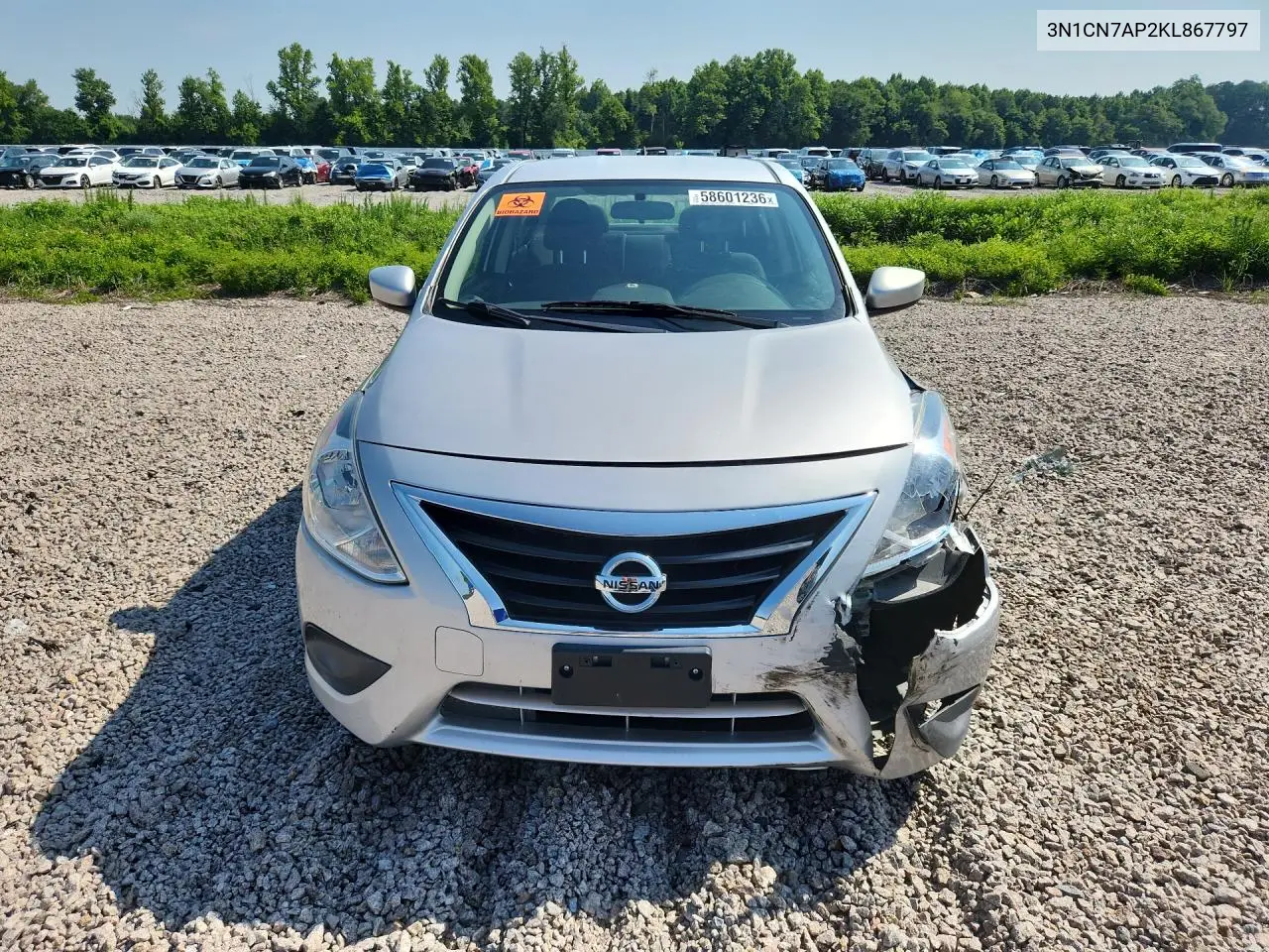 2019 Nissan Versa Sv VIN: 3N1CN7AP2KL867797 Lot: 58601236