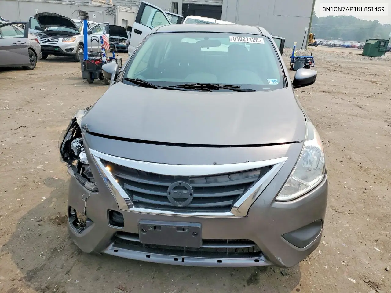 2019 Nissan Versa Sv VIN: 3N1CN7AP1KL851459 Lot: 61027126