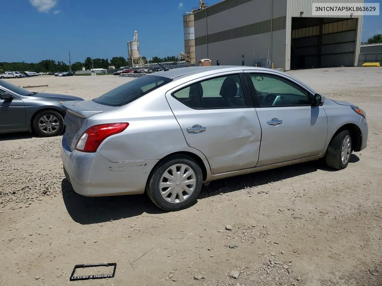2019 Nissan Versa Sv VIN: 3N1CN7AP5KL863629 Lot: 61067086